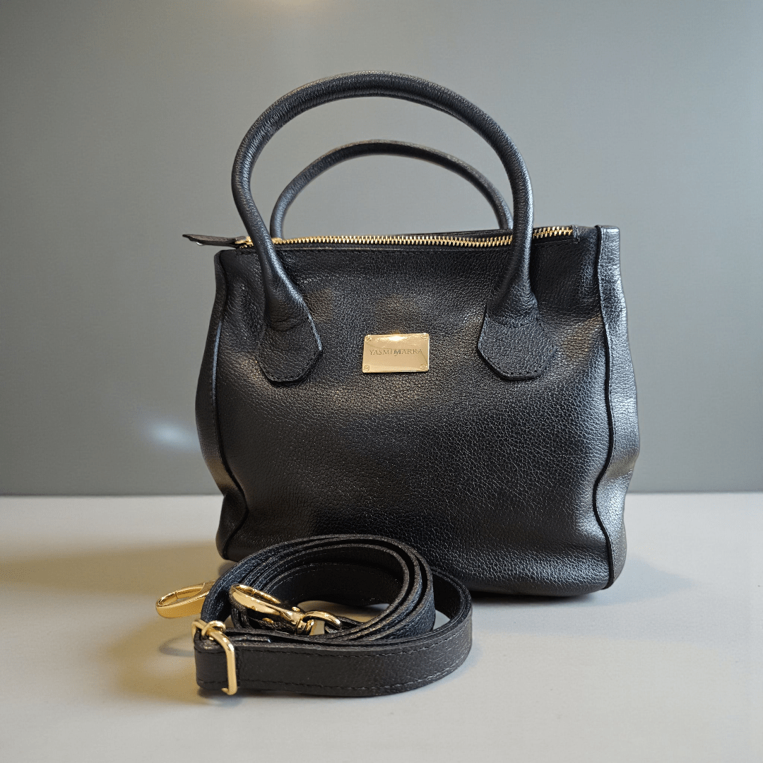 Bolsa Versátil em Couro Legítimo com 3 Bolsos e Alças Duplas - 113