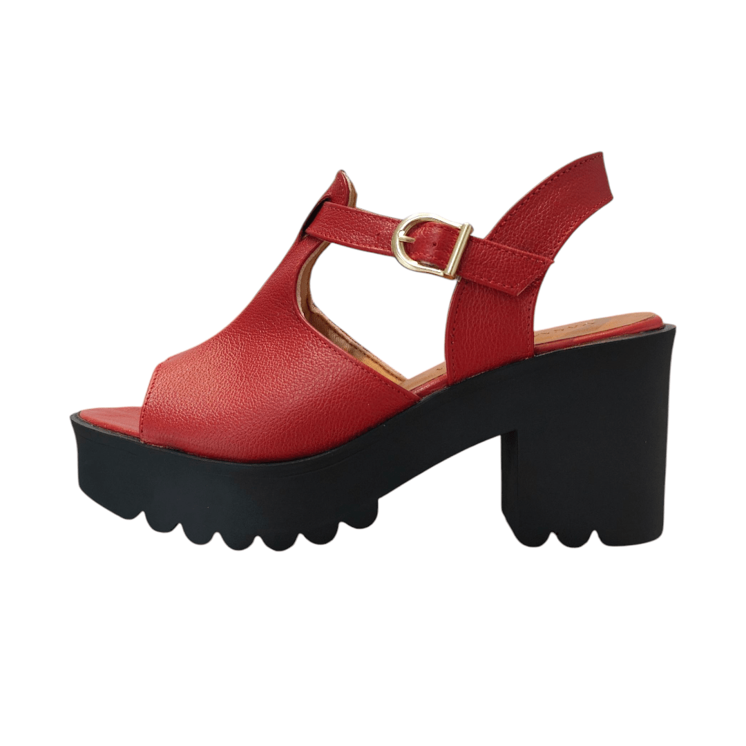 Couro Flatform Sandalia Tratorada Flatform Sandália Tratorada Croco - Main Image