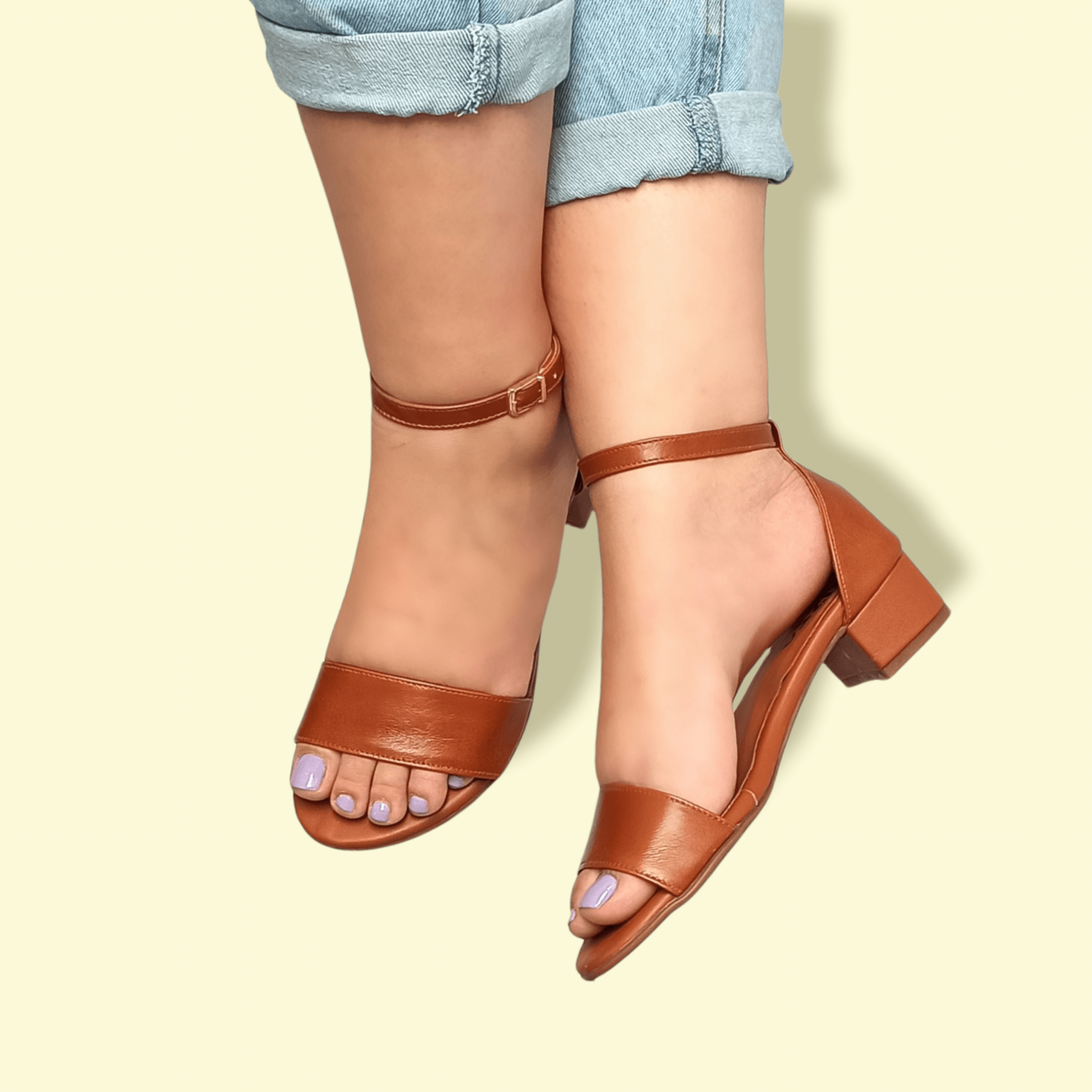 SANDALIA FEMININA SALTO BLOCO BAIXO CALCANHAR- 4594