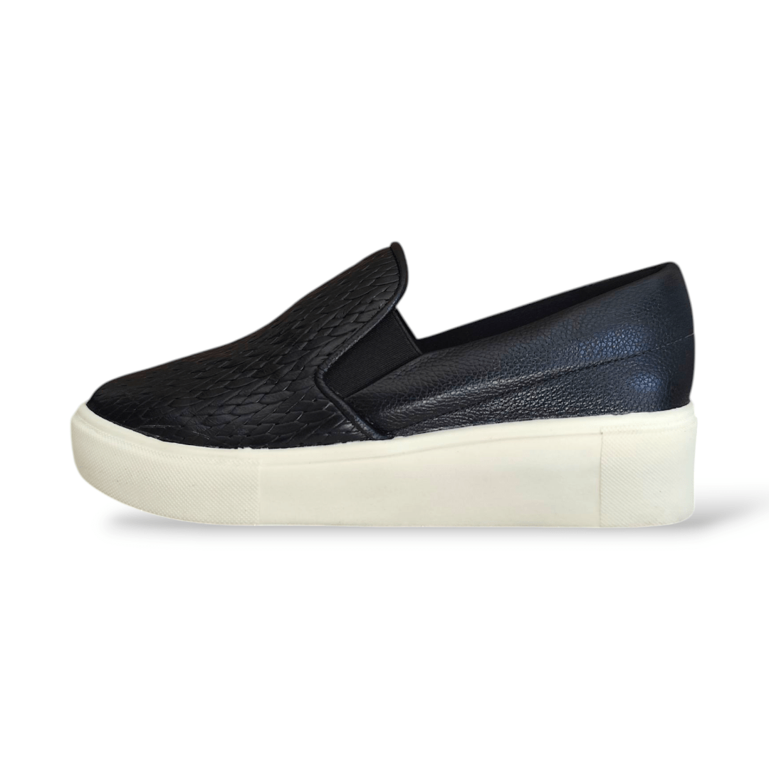 Skate Estilo Slip On Slip-On Feminino Em Couro Legitimo Tressê