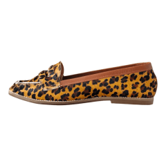 Mocassim Conforto Flexível em Couro Legítimo Animal Print - 5152