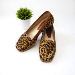 Mocassim Conforto Flexível em Couro Legítimo Animal Print - 5152