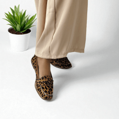 Mocassim Conforto Flexível em Couro Legítimo Animal Print - 5152