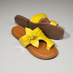 Rasteira Elegante em Couro Legítimo com Laço Lateral - 5174