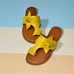 Rasteira Elegante em Couro Legítimo com Laço Lateral - 5174