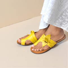 Rasteira Elegante em Couro Legítimo com Laço Lateral - 5174