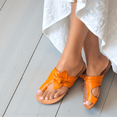 Rasteira Elegante em Couro Legítimo com Laço Lateral - 5174