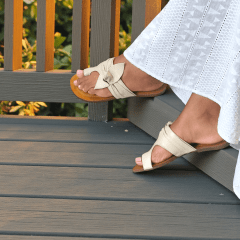 Rasteira Elegante em Couro Legítimo com Laço Lateral - 5174