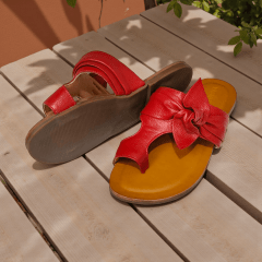 Rasteira Elegante em Couro Legítimo com Laço Lateral - 5174