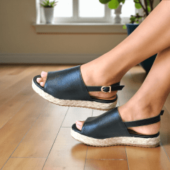 SANDALIA FLATFORM COURO 4582