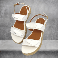 SANDALIA FLATFORM DOIS LAÇOS E JUTA-45356