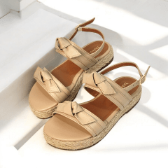 SANDALIA FLATFORM DOIS LAÇOS E JUTA-45356