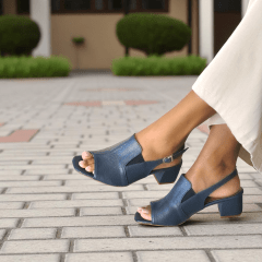 Sandália em Couro Legítimo com Detalhe Elástico – Mais Conforto no Calce -5126