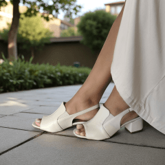 Sandália em Couro Legítimo com Detalhe Elástico – Mais Conforto no Calce -5126