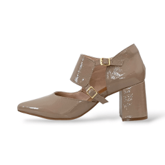 SCARPIN SALTO BLOCO COURO LEGITIMO VERNIZ ELEGANTE-45505