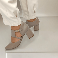 SCARPIN SALTO BLOCO COURO LEGITIMO VERNIZ ELEGANTE-45505