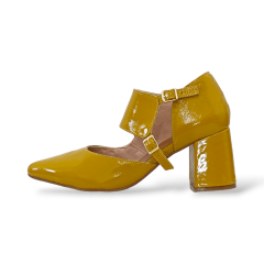 SCARPIN SALTO BLOCO COURO LEGITIMO VERNIZ ELEGANTE-45505