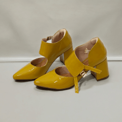 SCARPIN SALTO BLOCO COURO LEGITIMO VERNIZ ELEGANTE-45505