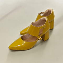 SCARPIN SALTO BLOCO COURO LEGITIMO VERNIZ ELEGANTE-45505