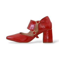 SCARPIN SALTO BLOCO COURO LEGITIMO VERNIZ ELEGANTE-45505