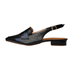 Scarpin Slingback de Couro Legitimo Salto Baixo- 5118