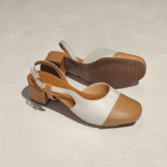 Slingback em Couro Legítimo Bico Quadrado com Salto Bloco – Elegância e Conforto - 5184