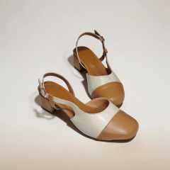 Slingback em Couro Legítimo Bico Quadrado com Salto Bloco – Elegância e Conforto - 5184