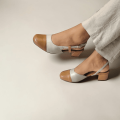 Slingback em Couro Legítimo Bico Quadrado com Salto Bloco – Elegância e Conforto - 5184