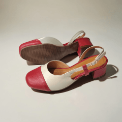 Slingback em Couro Legítimo Bico Quadrado com Salto Bloco – Elegância e Conforto - 5184
