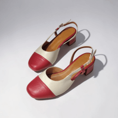 Slingback em Couro Legítimo Bico Quadrado com Salto Bloco – Elegância e Conforto - 5184