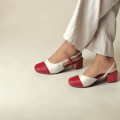 Slingback em Couro Legítimo Bico Quadrado com Salto Bloco – Elegância e Conforto - 5184