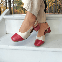 Slingback em Couro Legítimo Bico Quadrado com Salto Bloco – Elegância e Conforto - 5184