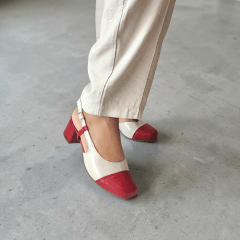 Slingback em Couro Legítimo Bico Quadrado com Salto Bloco – Elegância e Conforto - 5184