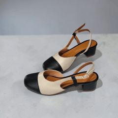Slingback em Couro Legítimo Bico Quadrado com Salto Bloco – Elegância e Conforto - 5184