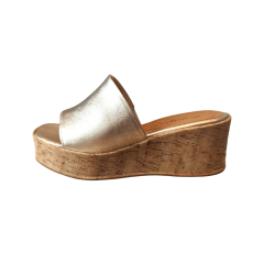 Tamanco Cortiça com Pala em Couro Legítimo e Elástico Lateral-5157