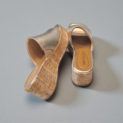 Tamanco Cortiça com Pala em Couro Legítimo e Elástico Lateral-5157