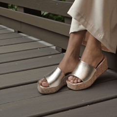 Tamanco Cortiça com Pala em Couro Legítimo e Elástico Lateral-5157