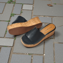 Tamanco Cortiça com Pala em Couro Legítimo e Elástico Lateral-5157