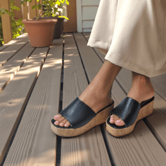 Tamanco Cortiça com Pala em Couro Legítimo e Elástico Lateral-5157