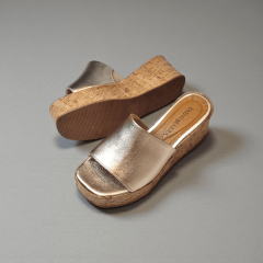 Tamanco Cortiça com Pala em Couro Legítimo e Elástico Lateral-5157