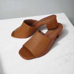 Tamanco Salto Bloco Couro Legitimo Tresse - 5299