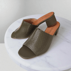 Tamanco Salto Bloco Couro Legitimo Tresse - 5299