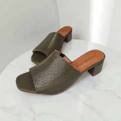 Tamanco Salto Bloco Couro Legitimo Tresse - 5299