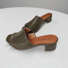 Tamanco Salto Bloco Couro Legitimo Tresse - 5299