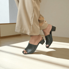 Tamanco Salto Bloco Couro Legitimo Tresse - 5299