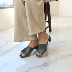 Tamanco Salto Bloco Couro Legitimo Tresse - 5299