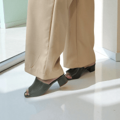 Tamanco Salto Bloco Couro Legitimo Tresse - 5299