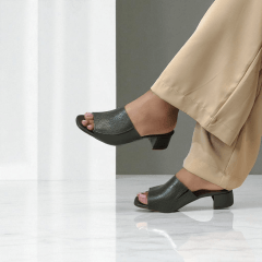 Tamanco Salto Bloco Couro Legitimo Tresse - 5299
