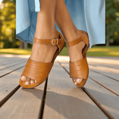 SANDALIA 3 REVIROES COURO LEGITIMO - 45402