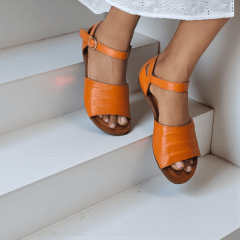 SANDALIA 3 REVIROES COURO LEGITIMO - 45402